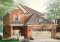 Vue avant - MODÈLE DE BASE - Plan de cottage conçu pour terrain étroit, 3 chambres, bureau à domicile, garage double, superbe plancher - Iverness