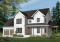 Version couleur no. 1 - Vue avant - Plan de maison style farmhouse, 3 chambres avec garage double, bureau à domicile, buanderie à l'étage - Oakville