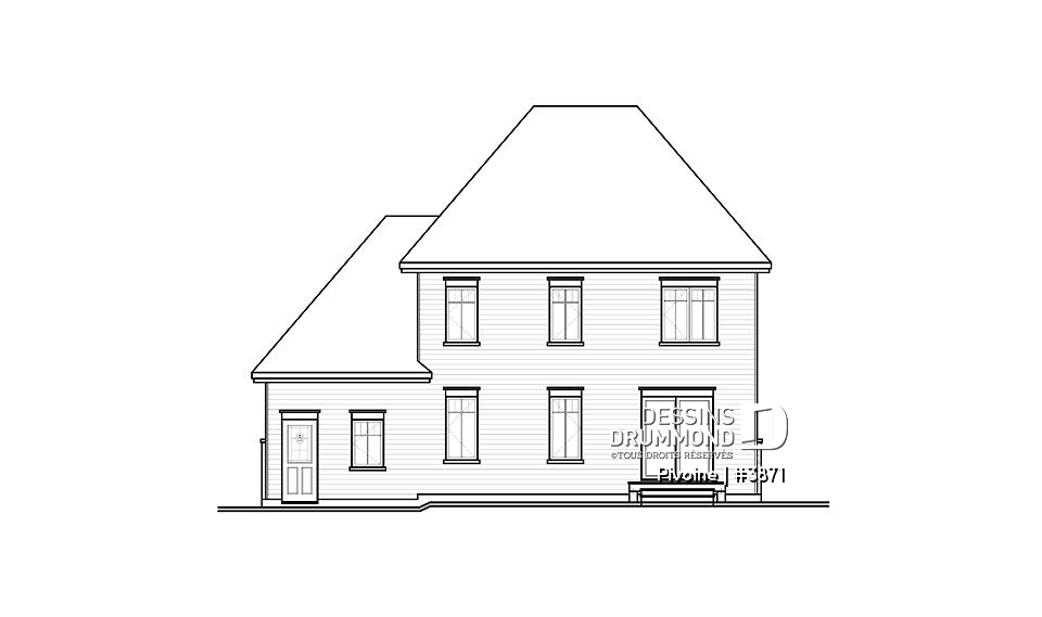 Élévation arrière - Pivoine