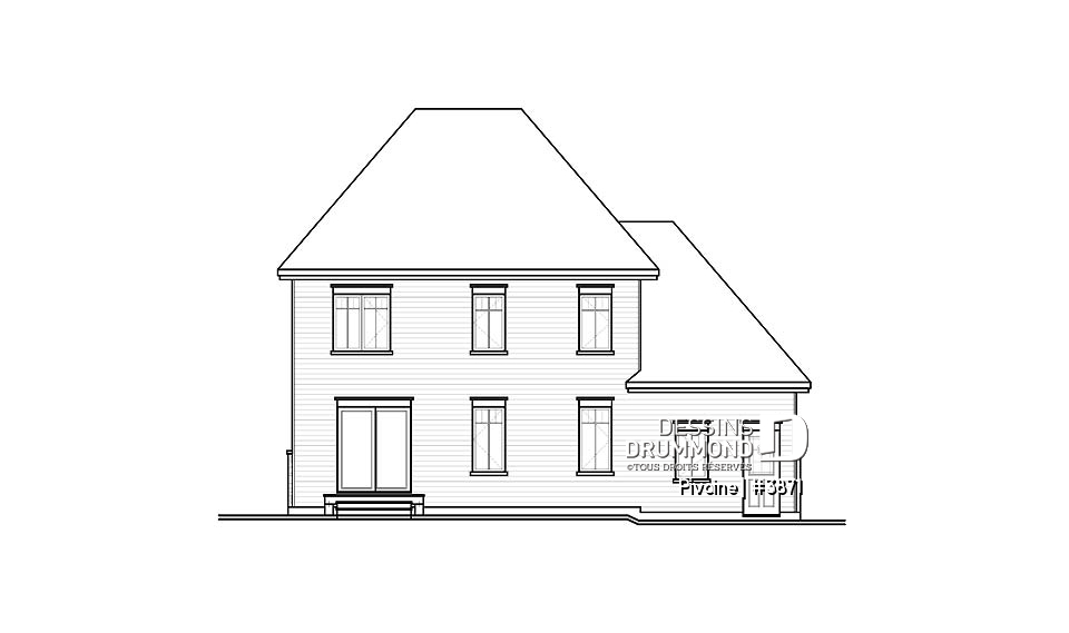 Élévation arrière - Pivoine