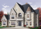 Vue avant - MODÈLE DE BASE - Plan de maison de luxe avec ascenseur, garage triple, bureau, 2 salons, foyer, 4 chambres et espace boni  - Nathaniel