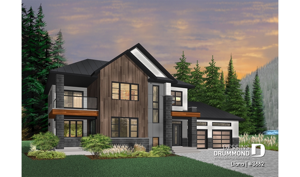 Alternative - 3 chambres 2 salles de bain, maison contemporaine, terrasses couvertes, suite des maîtres, garage double - Liana