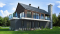 Vue arrière - MODÈLE DE BASE - Plan de maison scandinave 3 à 4 chambres, planchers inversés (chambres au RDC et reste à l'étage) - Oslo