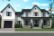Vue avant - MODÈLE DE BASE - Plan de maison farmhouse 3 à 5 chambres, bureau, garage, salle de jeux, 2 grandes terrasses arrière - Bridge 2
