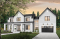 Vue avant - MODÈLE DE BASE - Plan maison 4 chambres, moderne rustique, 3 salles de bain, grand garage, salon avec plafond 20 pi. - Bridge