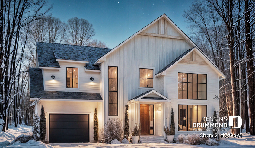 Alternative - Maison Farmhouse avec plancher versatile de 3 à 6 chambres selon aménagement, 2 salons, terrasse abritée - Strom 2