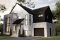 Version couleur no. 1 - Vue avant - Plan de maison contemporaine d'inspiration scandinave 3 chambres, 2.5 s.bain, garage, garde-manger, vestiaire - Strom