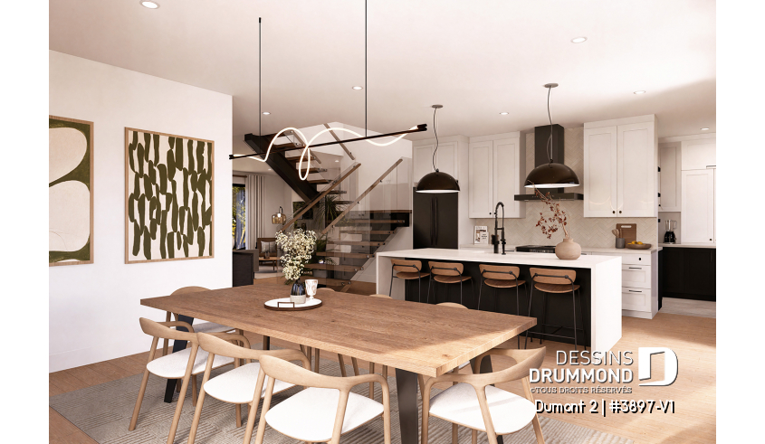 Photo Cuisine du plan de maison unifamiliale 3897-V1 Photo Cuisine - Dumont 2