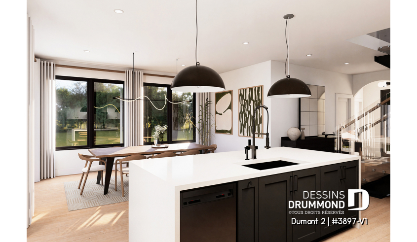 Photo Cuisine du plan de maison unifamiliale 3897-V1 Photo Cuisine - Dumont 2