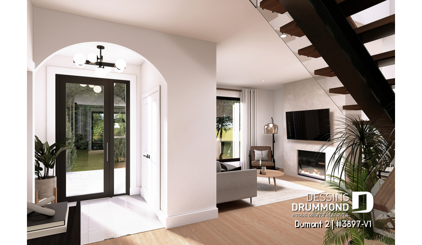 Photo Entrée ou vestibule du plan de maison unifamiliale 3897-V1 Photo Entrée ou vestibule - Dumont 2