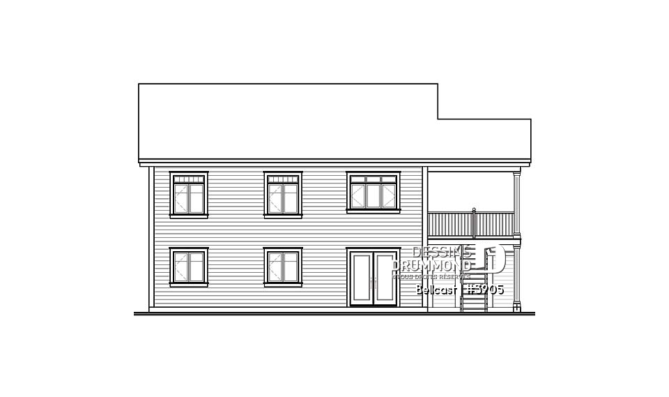 Élévation arrière - Bellcast