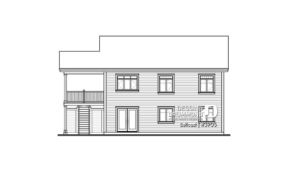 Élévation arrière - Bellcast