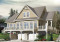 Vue arrière - MODÈLE DE BASE - Plan de chalet rustique au bord de l'eau, 3 chambres, garage sous la maison, coin bureau, mezzanine, solarium  - Louisia 3