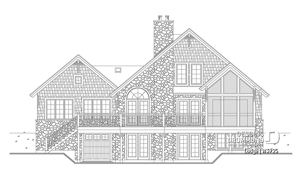 Élévation arrière - Lodge