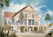 Vue arrière - MODÈLE DE BASE - Plan de maison 4 à 5+ chambres, style Méditéranéen, 2 suites, ascenseur, grande terrasse - Oceancrest