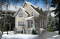 Vue avant - MODÈLE DE BASE - Plan de maison genre chalet de ski moderne rustique, 2 à 4 chambres, vue arrière panoramique - Chaumont 
