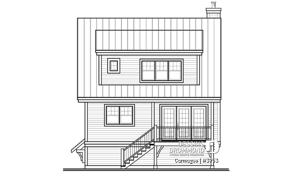 Élévation arrière - Carmague