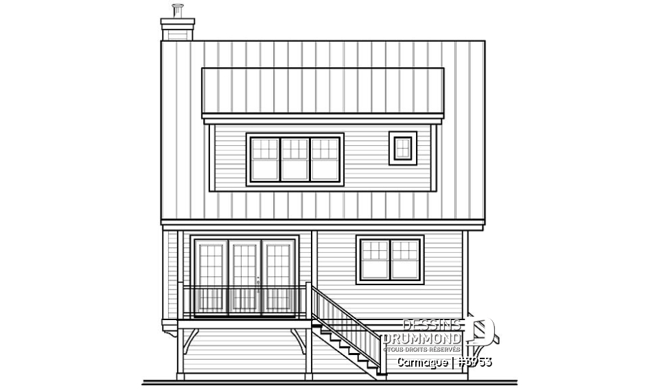 Élévation arrière - Carmague