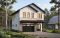 Vue avant - MODÈLE DE BASE - Plan de garage double avec logement complet de 2 chambres à l’étage, pour terrain avec vue ou au bord de l’eau - Ozias 4