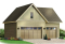 Vue avant - MODÈLE DE BASE - Plan de garage triple de style Cape Cod avec rangement boni - Housemate