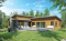 Vue arrière - MODÈLE DE BASE - Plan maison 2 à 4 chambres, intergénérationnelle, aménagement pour maximiser la vue sur piscine - Laeticia