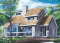 Vue avant - MODÈLE DE BASE - Modèle de maison pour vue panoramique, d'influence rustique moderne, 3 chambres, foyer, plafond cathédrale - Judith