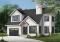 Version couleur no. 4 - Vue avant - Modèle de maison à étage, garage, terrain étroit, 3 chambres, 2.5 s.bain & buanderie à l'étage, foyer, bureau - Campbell 2