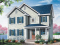 Vue avant - MODÈLE DE BASE - Plan de maison économique 3 chambres, chambre parent avec walk-in, salle de lavage au 1er - Acrivie