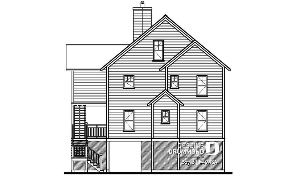 Élévation arrière - Bay 3