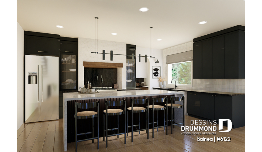 Photo Cuisine du plan de maison unifamiliale 6122 Photo Cuisine - Balnea