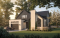 Vue avant - MODÈLE DE BASE - Plan de maison moderne à étage avec superbe suite parentale, plafond cathédrale et poêle à bois STÛV - Balnéa 2