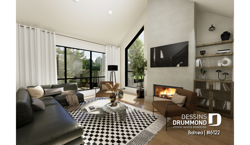 Vue intérieure du plan de maison unifamiliale 6122 Vue intérieure - Balnea