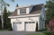 Vue avant - MODÈLE DE BASE - Garage double de deux portes avec rangement à l'étage, style Cape Cod - Mustang