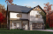 Vue avant - MODÈLE DE BASE - Plan éco-responsable de style Farmhouse, 3 à 4 chambres, bureau, garage et belle terrasse abritée - St-Arnaud - Éco