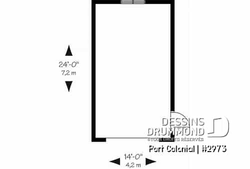 Rez-de-chaussée - Plan de garage simple détaché de style Américain, pouvant s'harmoniser avec plusieurs styles de maison - Port Colonial