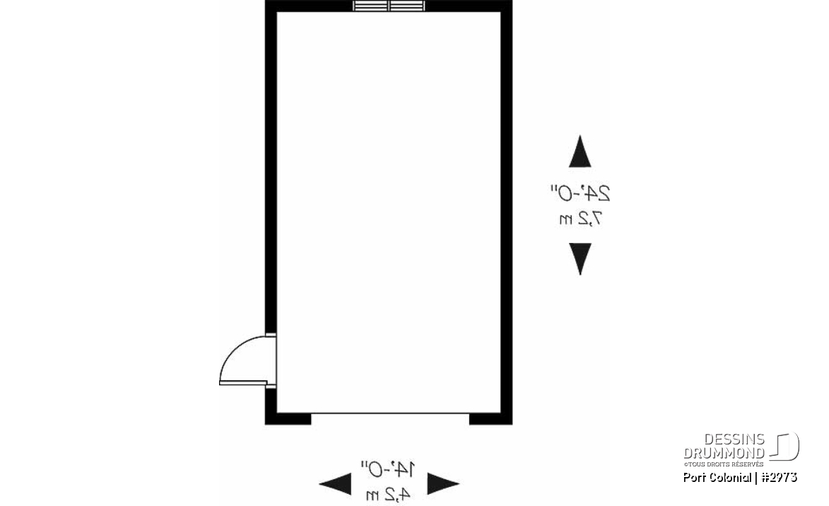 Rez-de-chaussée - Plan de garage simple détaché de style Américain, pouvant s'harmoniser avec plusieurs styles de maison - Port Colonial