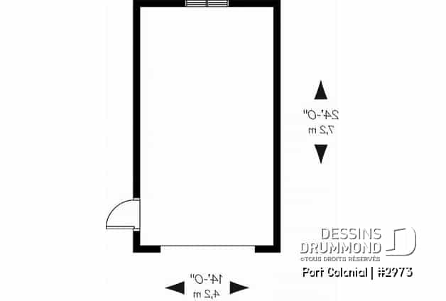 Rez-de-chaussée - Plan de garage simple détaché de style Américain, pouvant s'harmoniser avec plusieurs styles de maison - Port Colonial