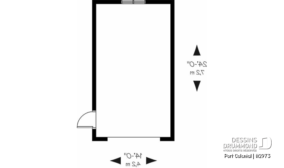 Rez-de-chaussée - Plan de garage simple détaché de style Américain, pouvant s'harmoniser avec plusieurs styles de maison - Port Colonial