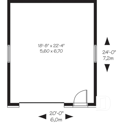 Rez-de-chaussée - Plan de garage contemporain pour une voiture - La Villette 2