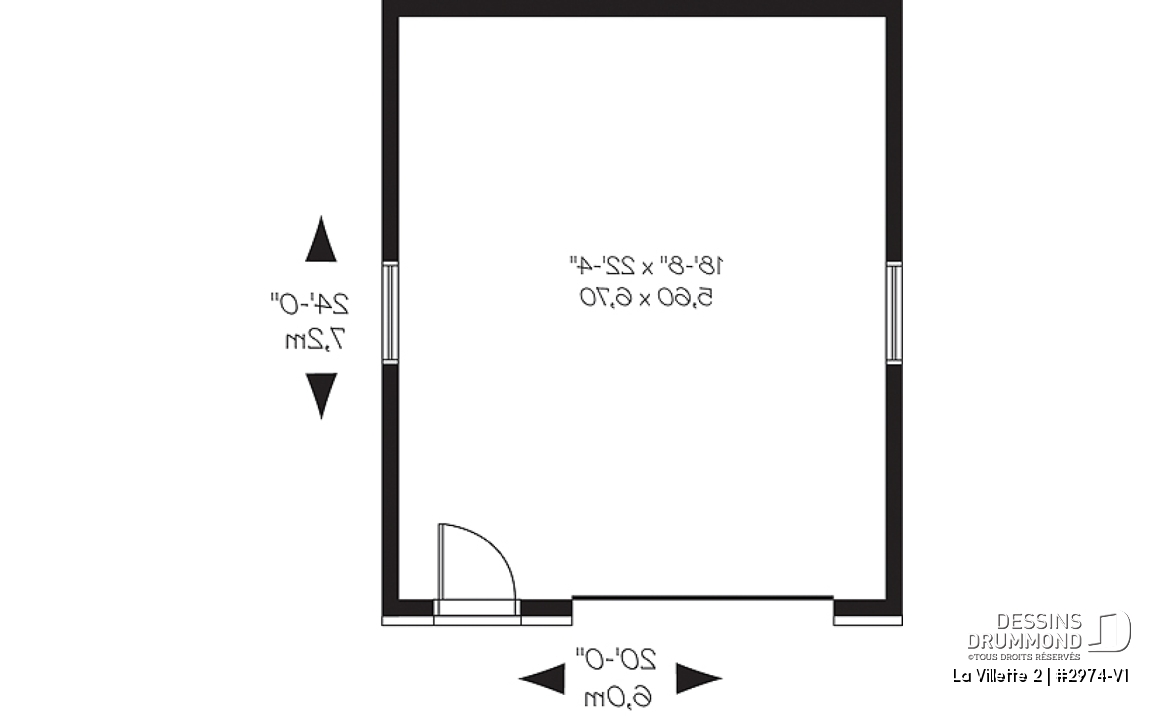 Rez-de-chaussée - Plan de garage contemporain pour une voiture - La Villette 2