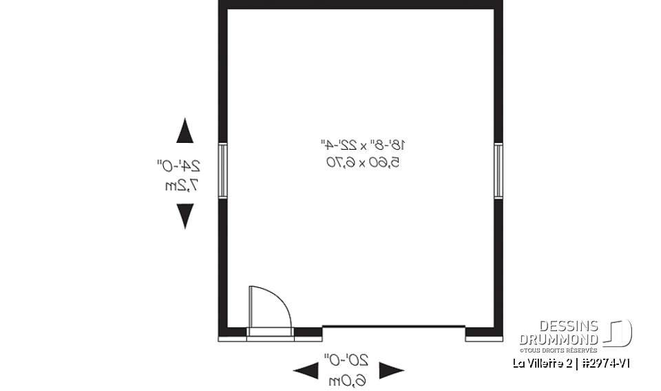 Rez-de-chaussée - Plan de garage contemporain pour une voiture - La Villette 2
