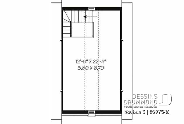 Étage - Plan de garage simple de style Européen avec espace de rangement - Vauban 3