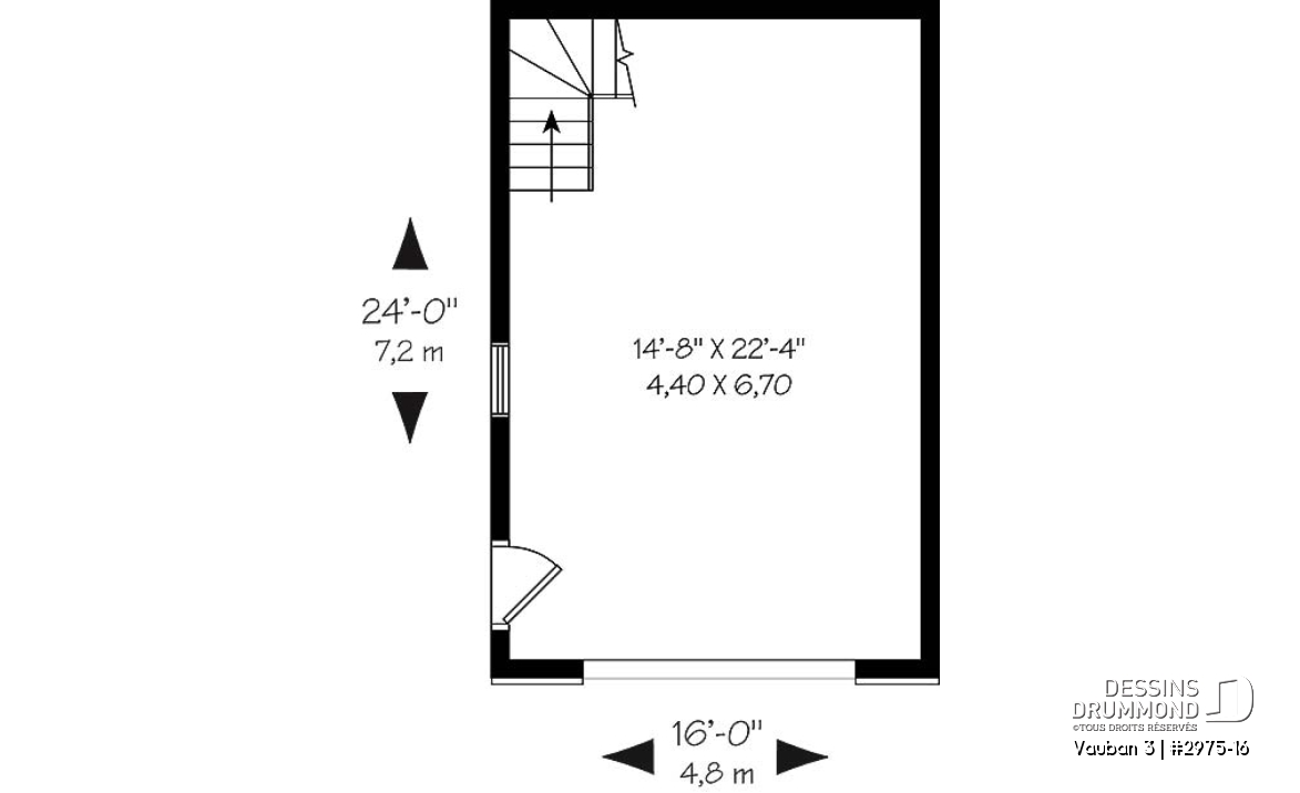 Rez-de-chaussée - Plan de garage simple de style Européen avec espace de rangement - Vauban 3
