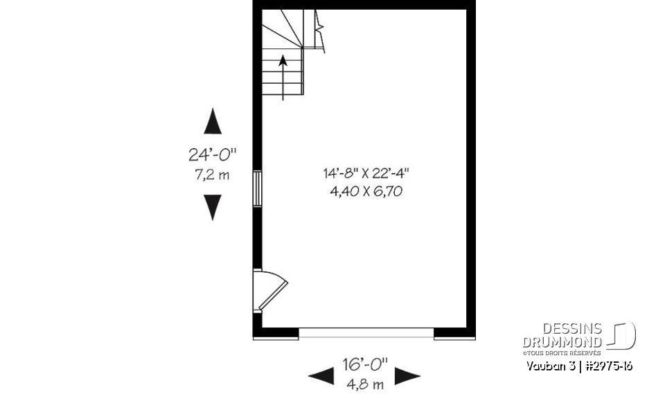 Rez-de-chaussée - Plan de garage simple de style Européen avec espace de rangement - Vauban 3