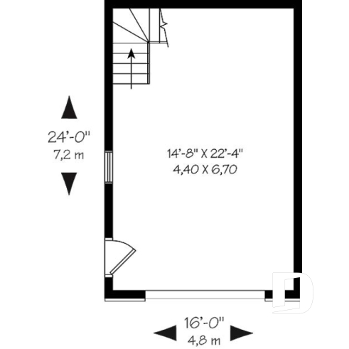 Rez-de-chaussée - Plan de garage simple de style Européen avec espace de rangement - Vauban 3