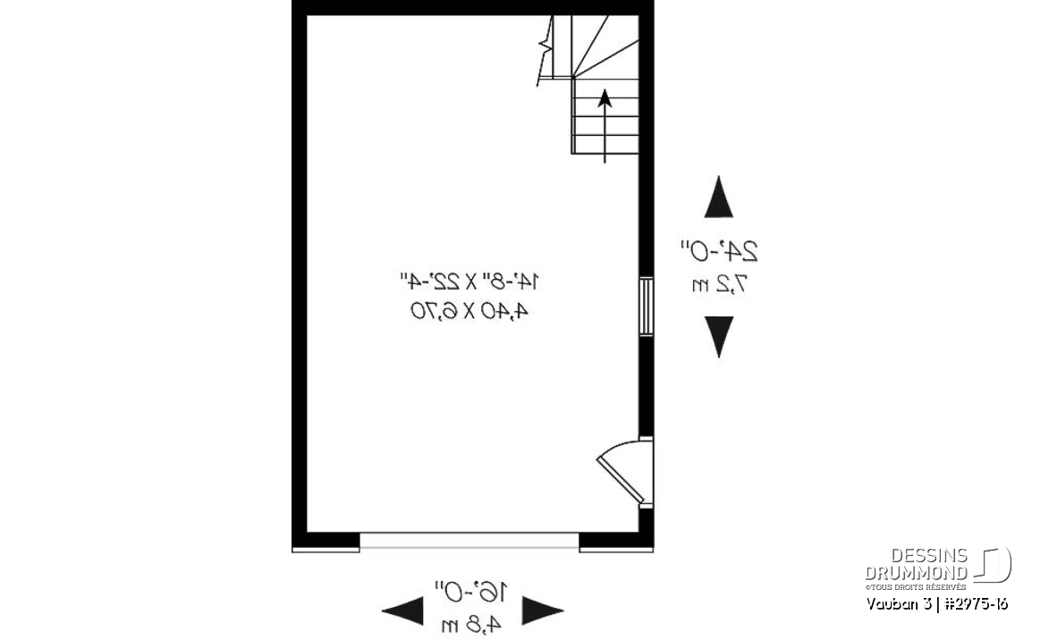 Rez-de-chaussée - Plan de garage simple de style Européen avec espace de rangement - Vauban 3