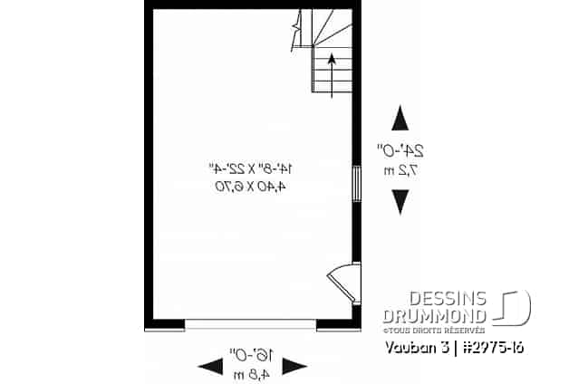 Rez-de-chaussée - Plan de garage simple de style Européen avec espace de rangement - Vauban 3