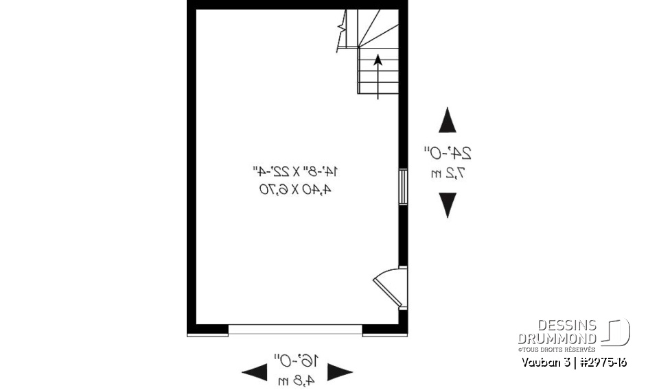 Rez-de-chaussée - Plan de garage simple de style Européen avec espace de rangement - Vauban 3