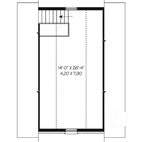 Étage - Garage double de deux étages avec espace boni aménageable à l'étage - Vauban