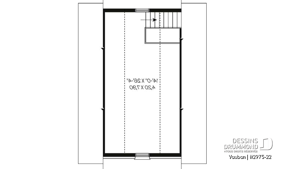Étage - Garage double de deux étages avec espace boni aménageable à l'étage - Vauban